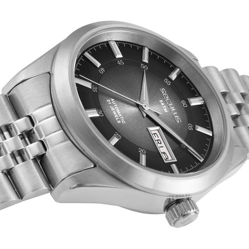 Relógio Automático Masculino Gradiente Aço Prata