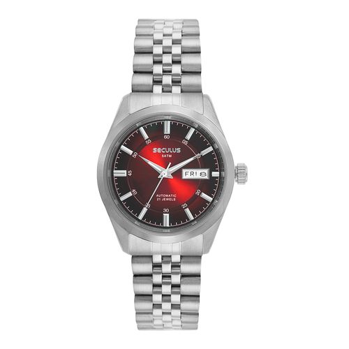 Relógio Automático Masculino Vermelho Efeito Sunset