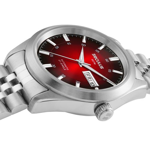 Relógio Automático Masculino Vermelho Efeito Sunset