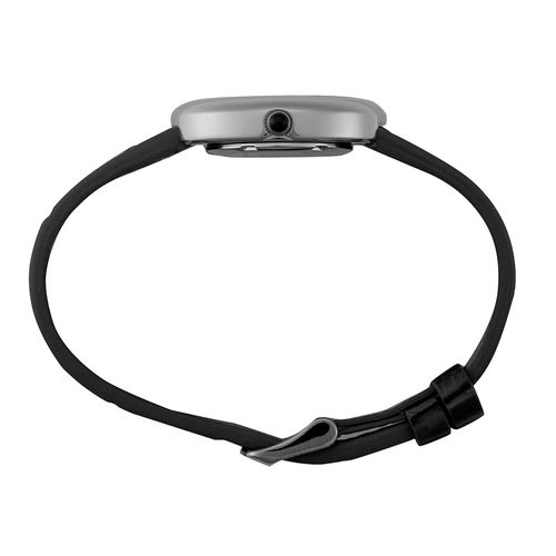 Relógio Feminino Aço Prata Couro Sintético Romanos