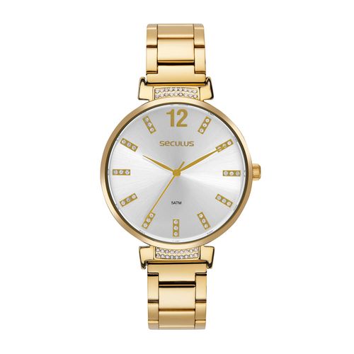 Relógio Feminino Analógico Minimalista Mostrador Prateado