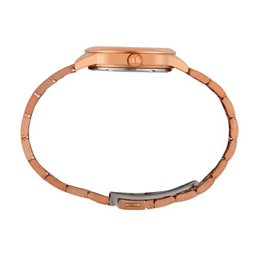 Relógio Feminino Analógico Rose Gold Mostrador Prateado