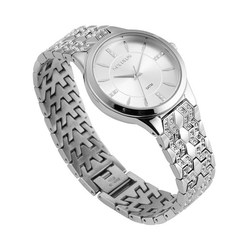 Relógio Feminino Analógico Prata Detalhes em Cristais