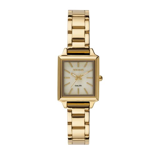 Relógio Feminino Analógico Dourado em Aço Quadrado