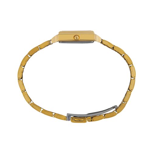 Relógio Feminino Analógico Dourado em Aço Quadrado