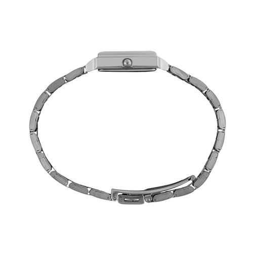 Relógio Feminino Analógico Prata em Aço Quadrado