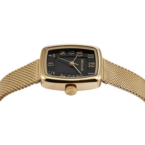 Relógio Feminino Analógico Numeração Mostrador Preto