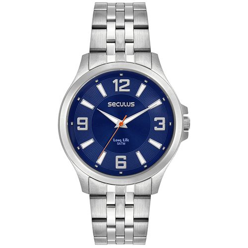 Relógio Masculino Analógico Azul Esportivo em Aço