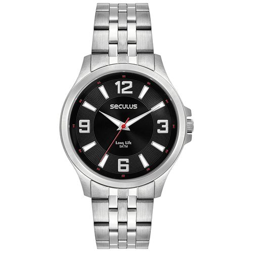 Relógio Masculino Analógico Preto Esportivo Aço