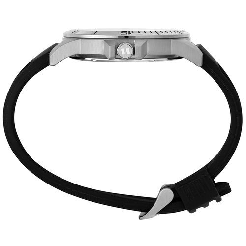Relógio Masculino Prata Pulseira Silicone e Calendário