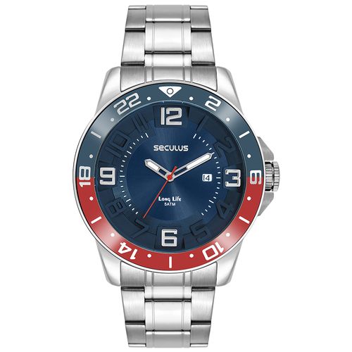 Relógio Masculino Bicolor com Calendário e Bezel
