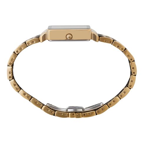 Relógio Feminino Cerâmica Quadrado Preto Dourado