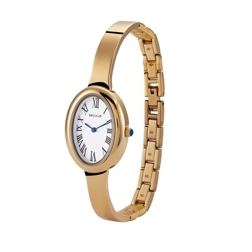 Relógio Feminino Vintage Dourado Numeração Romana