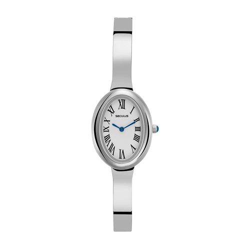 Relógio Feminino Vintage Prata Numeração Romana