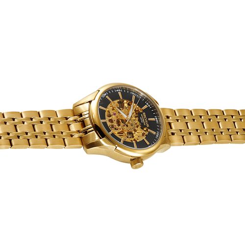 Relógio Masculino Automático Dourado Skeleton
