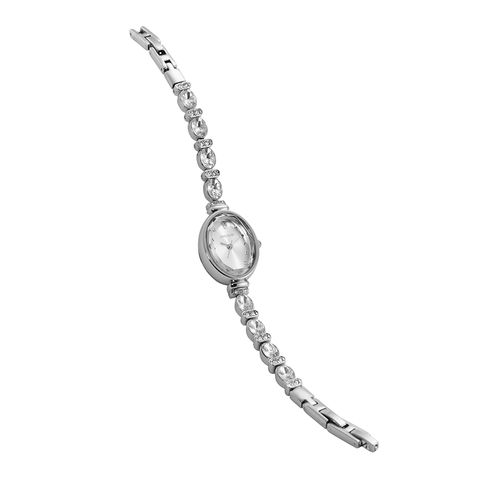 Relógio Feminino Prata Pedras Cravejadas