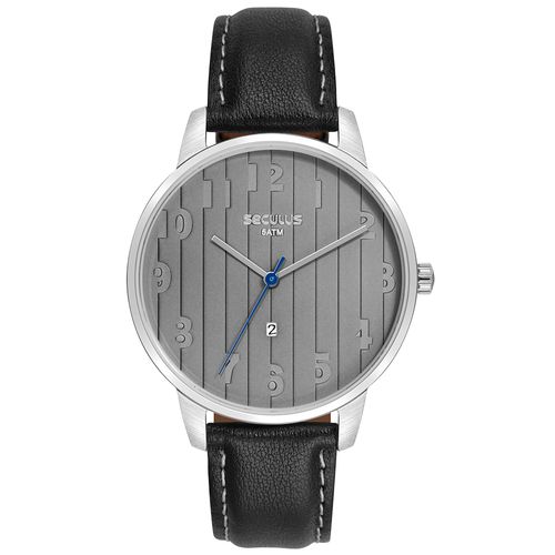 Kit Relógio Masculino Prata Couro e Pulseira em Aço