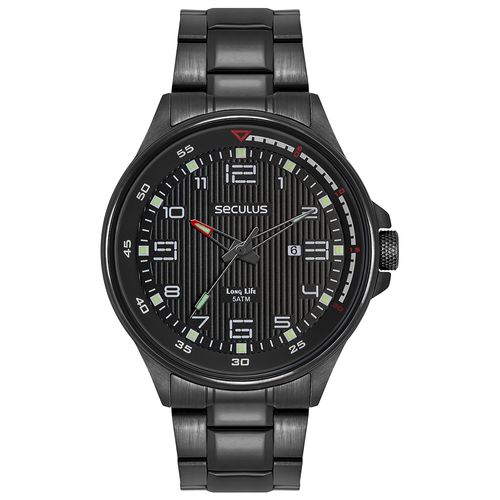 Kit Relógio Masculino Preto Aço Tulipa Térmica