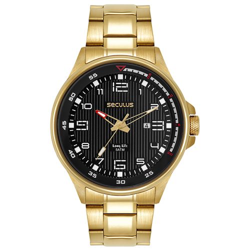 Kit Relógio Masculino Dourado Aço Tulipa Térmica