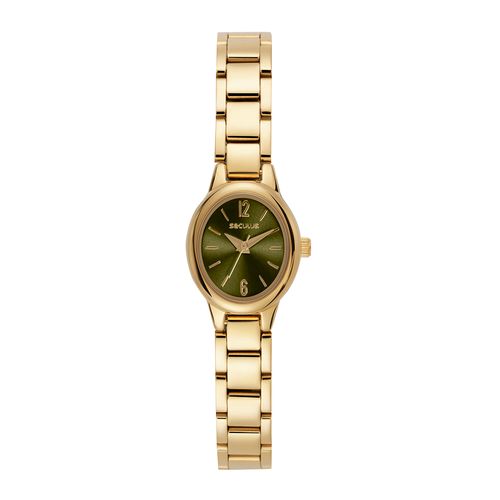 Relógio Feminino Oval Mostrador Verde