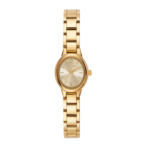Relógio Feminino Aço Oval Dourado