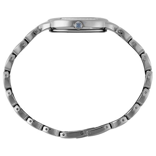 Relógio Feminino Analógico Oval Diamond Cut Prata