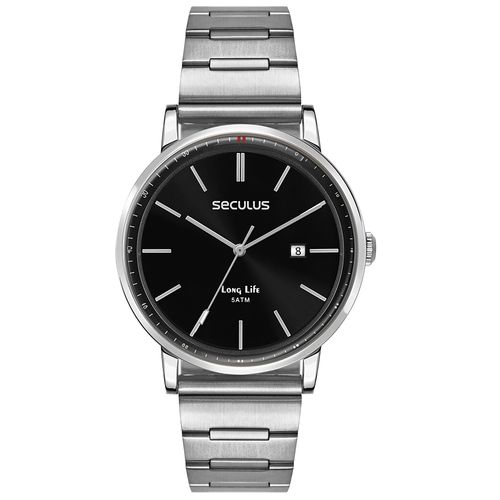 Relogio Masculino Minimalista Slim Prata
