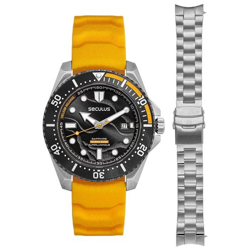 Relógio Masculino S300 Diver Automático Amarelo