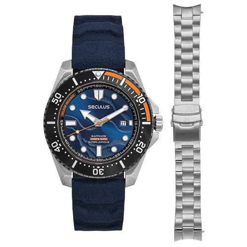 Relógio Masculino S300 Diver Automático Azul