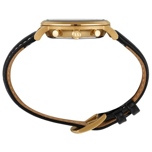 Relógio Masculino Cronógrafo Vintage Couro Dourado