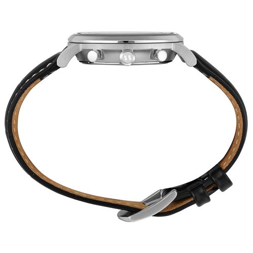 Relógio Masculino Cronógrafo Vintage Couro Preto