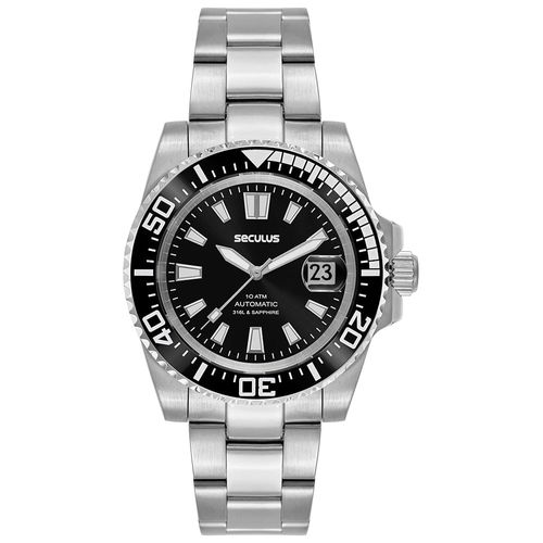 Relógio Masculino Automático Safira Preto