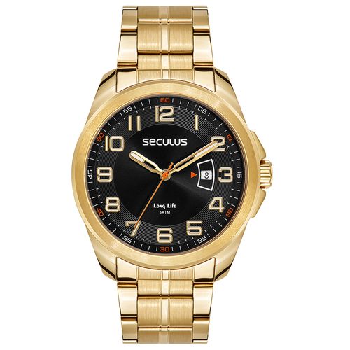 Kit relógio Masculino Dourado com Brinde