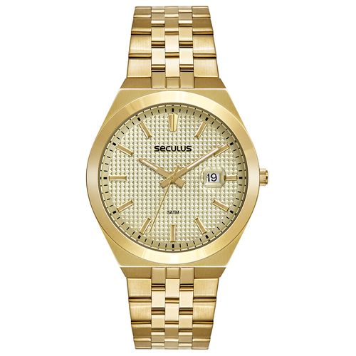 Relógio Masculino Analógico Caixa Slim Dourado